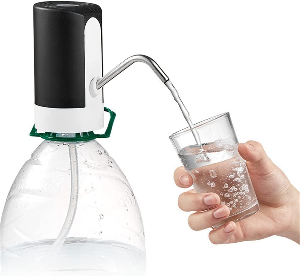 USB Water Bottle Automatic Water Dispenser Pump Charging Electric Water Dispenser Water Pump Bottle Water Pump Automatic (Color : White) (Black)