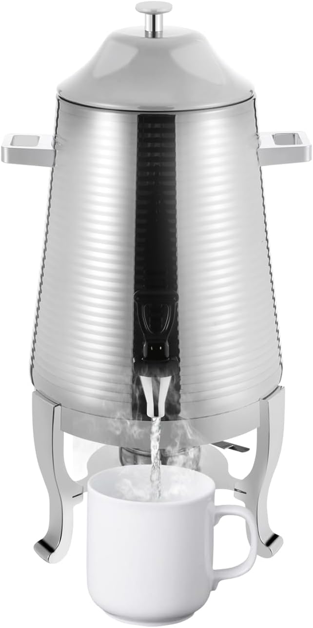 13L Stainless Steel Beverage Dispenser with Stand, Dual Heating Hot Drink Dispenser with Temperature Control, Electric & Heating Juice Container for Hot or Cold Drinks, Buffet, or Catering Use