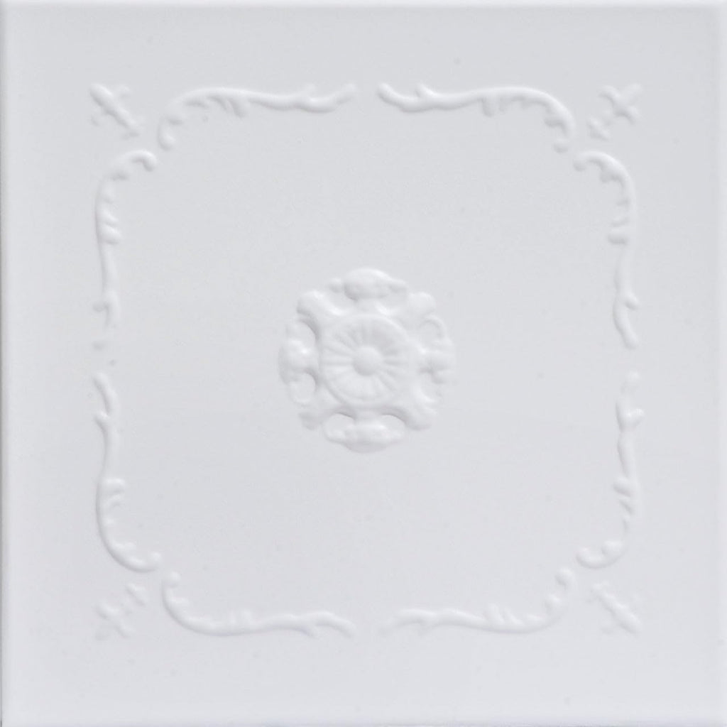 À LA MAISON CEILINGS R43 Bourbon Street Foam Glue-Up Ceiling Tile (128 Sq. Ft./Case), Pack of 48, Ultra Pure White - Satin (Behr)