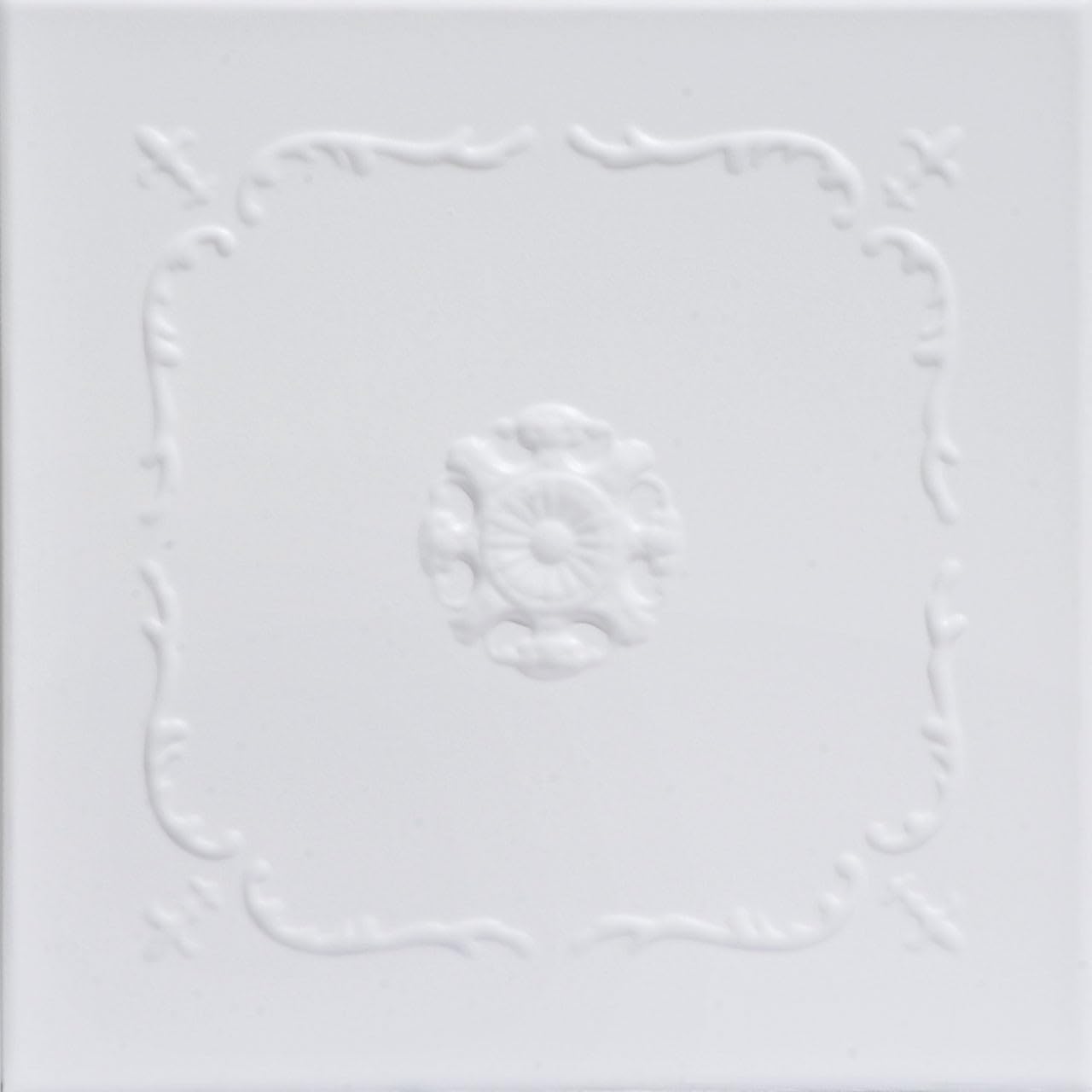 À LA MAISON CEILINGS R43 Bourbon Street Foam Glue-Up Ceiling Tile (128 Sq. Ft./Case), Pack of 48, Ultra Pure White - Satin (Behr)