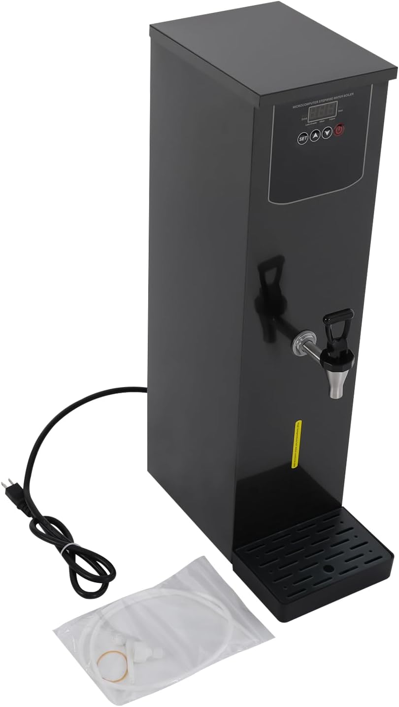 Step-Heating Commercial Hot Water Dispenser, 30L /7.93Gal Hot Water Boiler Dispenser Electric Water Pot Boiler Commercial Boiling Water Machine for Tea Coffee Shop Dessert Shop Hotel (Black)