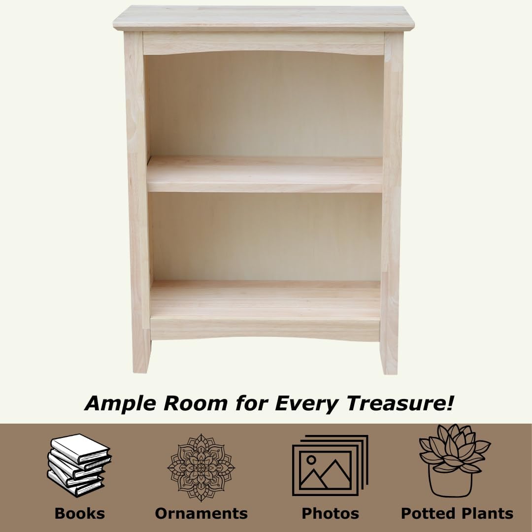 Solid Wood Shaker Bookcase - 30' H