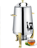 Beverage Dispenser Coffee Hot Water Dispenser Heating Tea Dispenser Hot Drink Dispenser Mulled Wine Kettle Juice Bucket Stainless Steel Coffee Pot, for Office, Parties, Cafe, Picnics Etc,Silv (Gold
