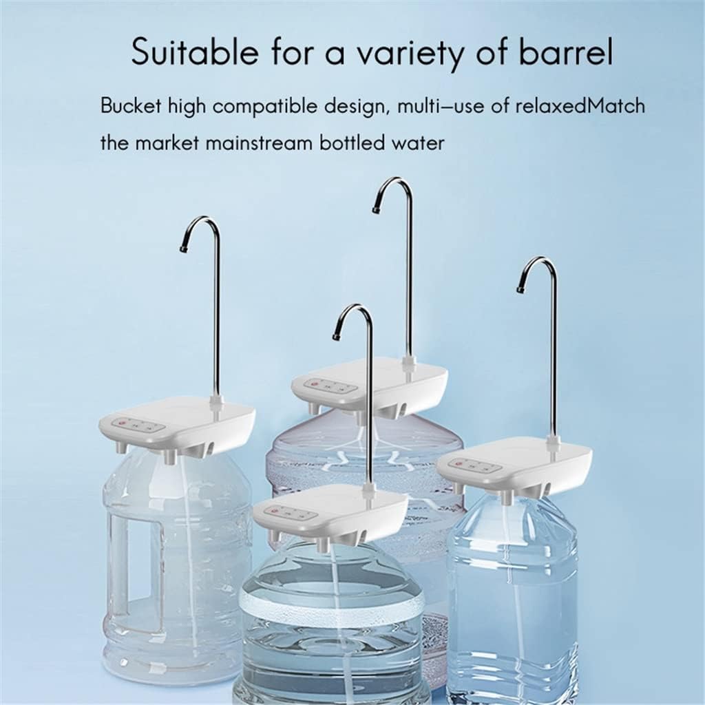 Water Dispenser Water Bottle Pump Long-ing Working Time Electric Drinking for Home Hand Press Water (Color : Black)