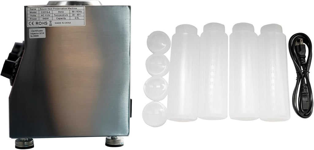 Electric Sauce Warmer Dispenser for Food Service – Stainless Steel Hot Sauce Heater with Adjustable Temperature Control