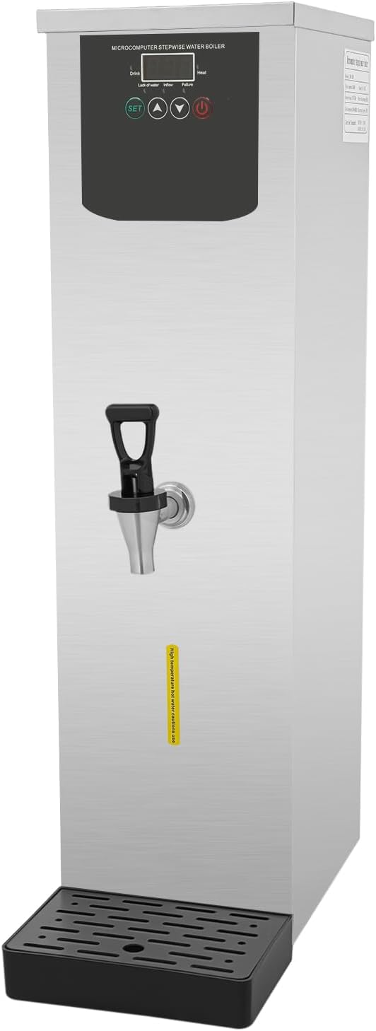 DYNAMI Electric Water Boiler and Dispenser,3000W 30L/7.9Gal Commercial Hot Water Dispenser,304 Stainless Steel Liner,LED Display,Automatic Heating 86-206.6 ℉W/Timer,for Tea Coffee Restaurant Office