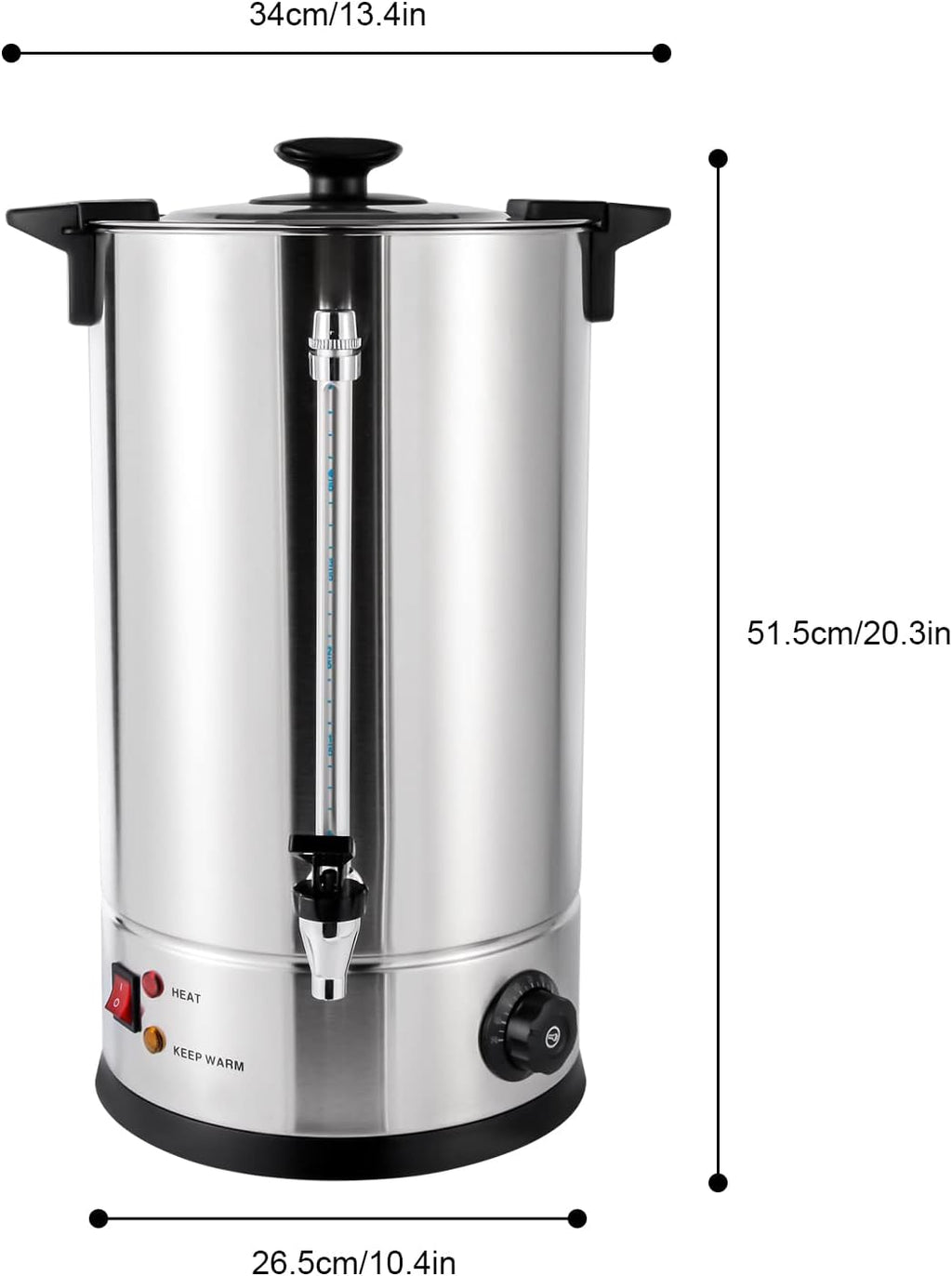 15L Commercial Coffee Maker Machine Urn, Boiling &Insulation,1300W Electric Hot Water Urn for Tea, Beverage at Event Catering Stainless Steel Automatic Percolator Hot Water Dispenser,W/Faucet & Filter