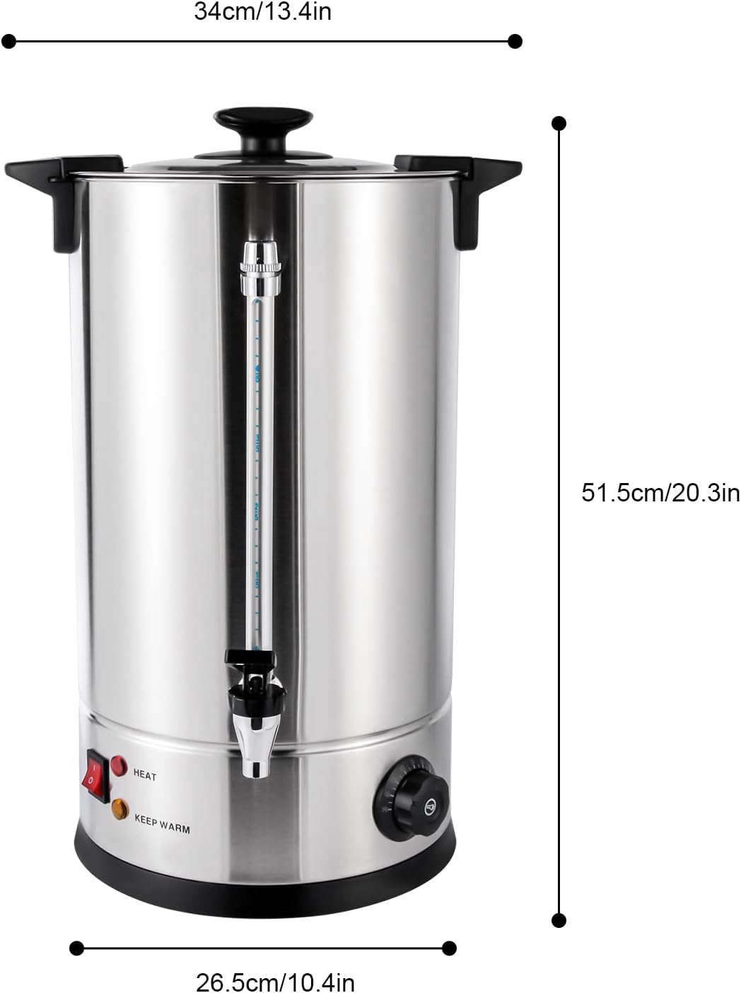 15L Commercial Coffee Maker Machine Urn, Boiling &Insulation,1300W Electric Hot Water Urn for Tea, Beverage at Event Catering Stainless Steel Automatic Percolator Hot Water Dispenser,W/Faucet & Filter