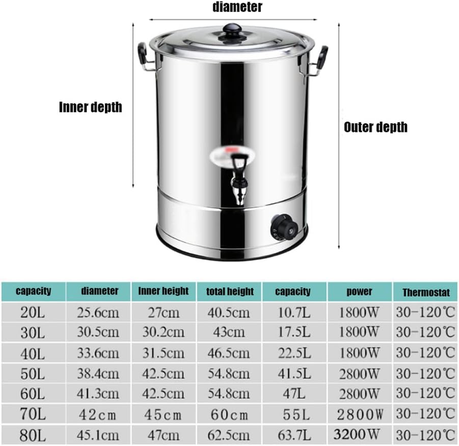 70L Catering Water Boiler, Stainless Steel Urn with Lockable Lid, Ideal for Home Parties, Hot Water, Milk Tea, Coffee - Commercial Grade Electric Hot Water Dispenser