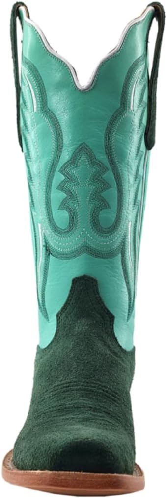 R. Watson Boots Womens Roughout Narrow Square Toe Cowboy Heel Leather Boot