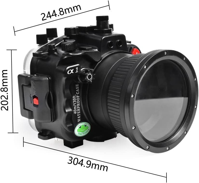 Seafrogs Underwater Housing for Sony A1 40M/130FT Waterproof Case with Standard Port for Sony 28-70mm F3.5-5.6, 16-35mm F/4, 24-70mm F/4 Lens
