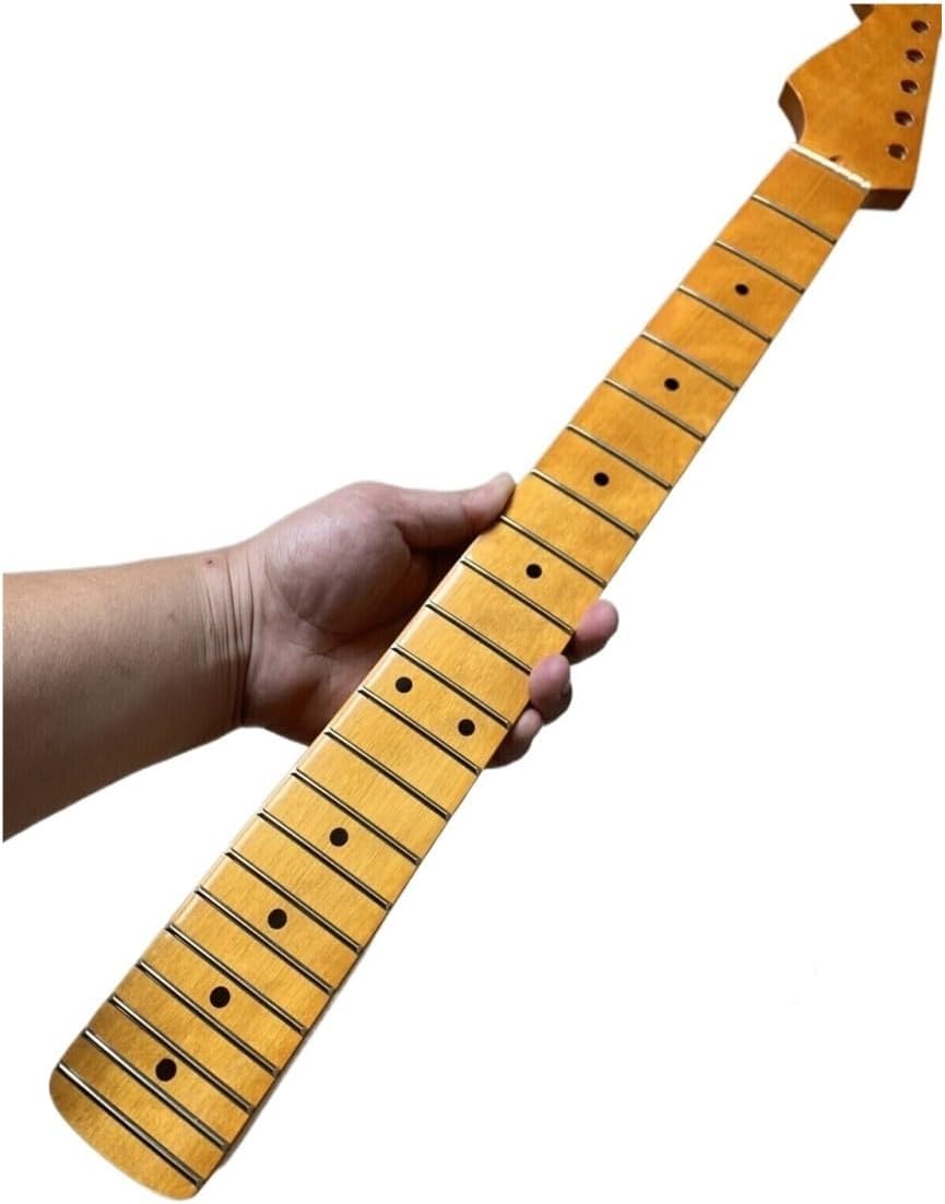 Left - handed yellow guitar neck 22 fret 25.5 'maple fingerboard gloss