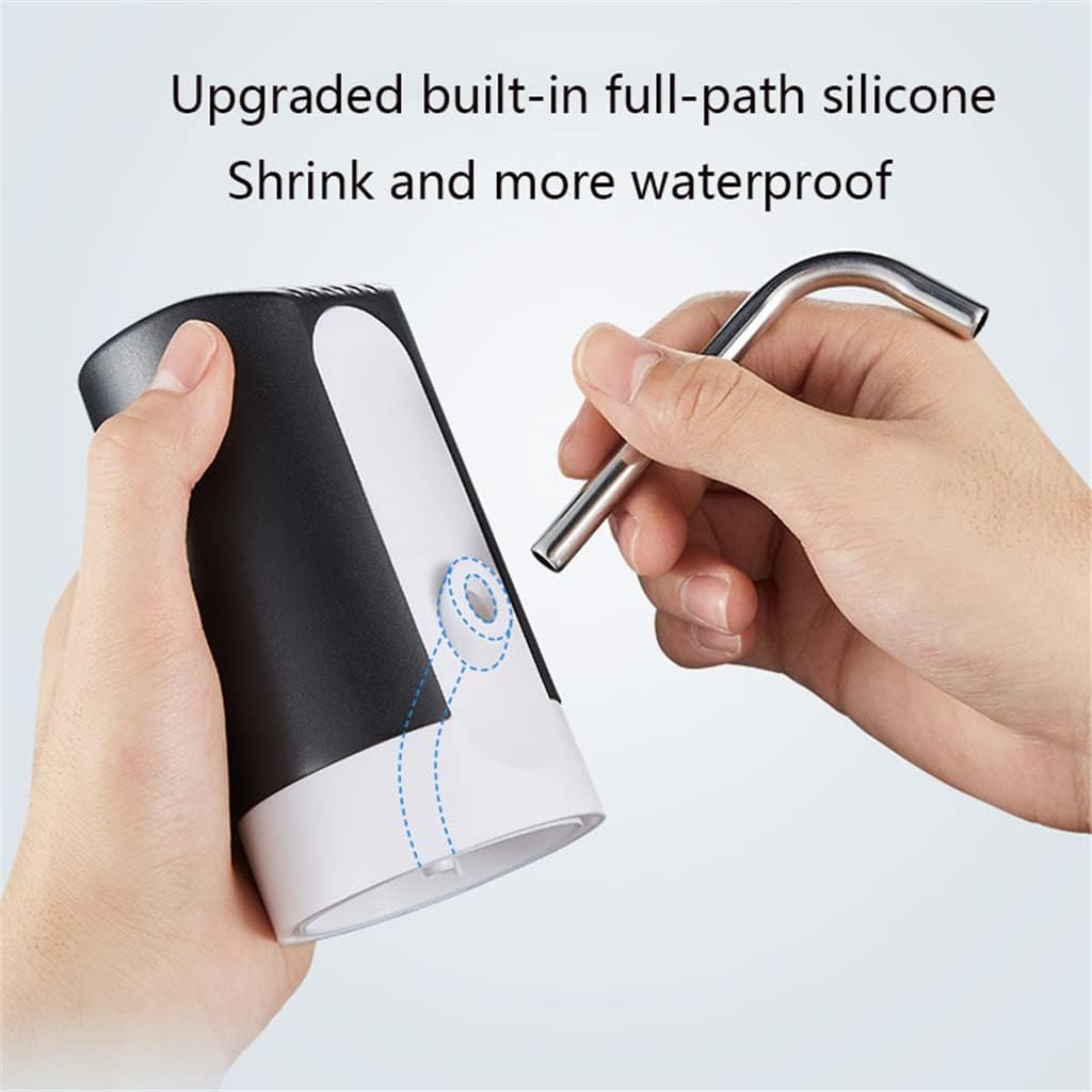 USB Water Bottle Automatic Water Dispenser Pump Charging Electric Water Dispenser Water Pump Bottle Water Pump Automatic (Color : White) (Black)