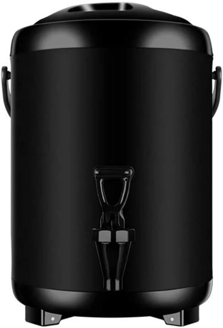 hot Water urn, Insulated Beverage Dispenser with Stainless Steel Insulated Double Wall Matte Surface for Coffee Tea Milk Soup Family Party Cafe Buffet(Black,8L)