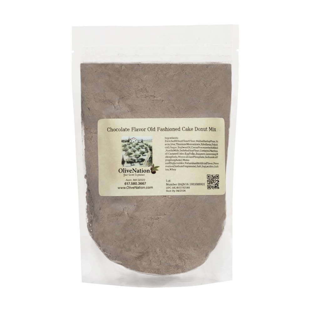 OliveNation Chocolate Flavor Old Fashioned Cake Donut Mix - Easy Just-Add-Water Powder with Dutch Process Cocoa for Chocolate-Flavored Baked & Fried Doughnuts for Professional & Home Bakers (400.00oz)