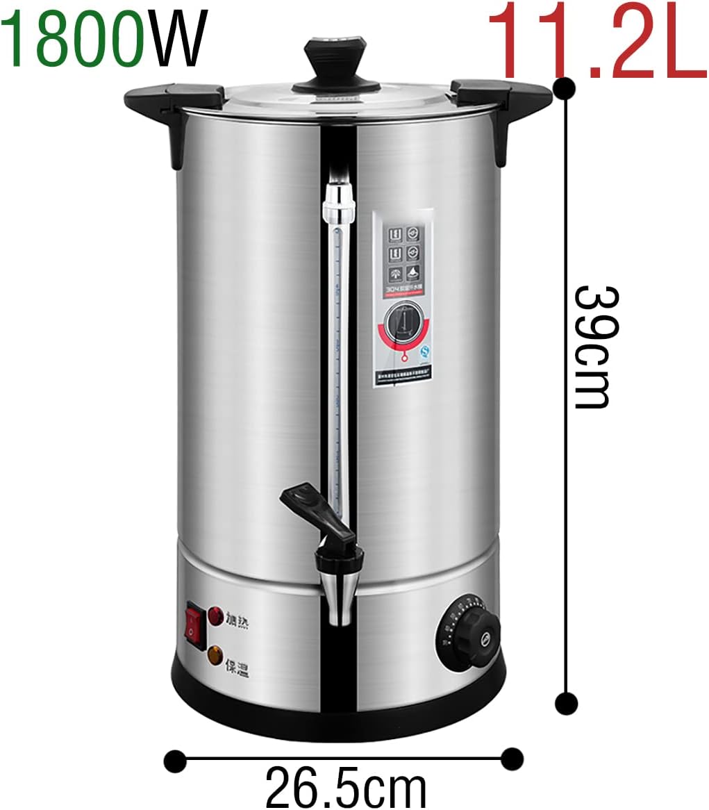 Commercial Catering Boiler, Electric Hot Water Boiler Dispenser, Boiling Water Bucket, 30-110°C Temperature Control Knob, for Brewing/Buffet,11.2L