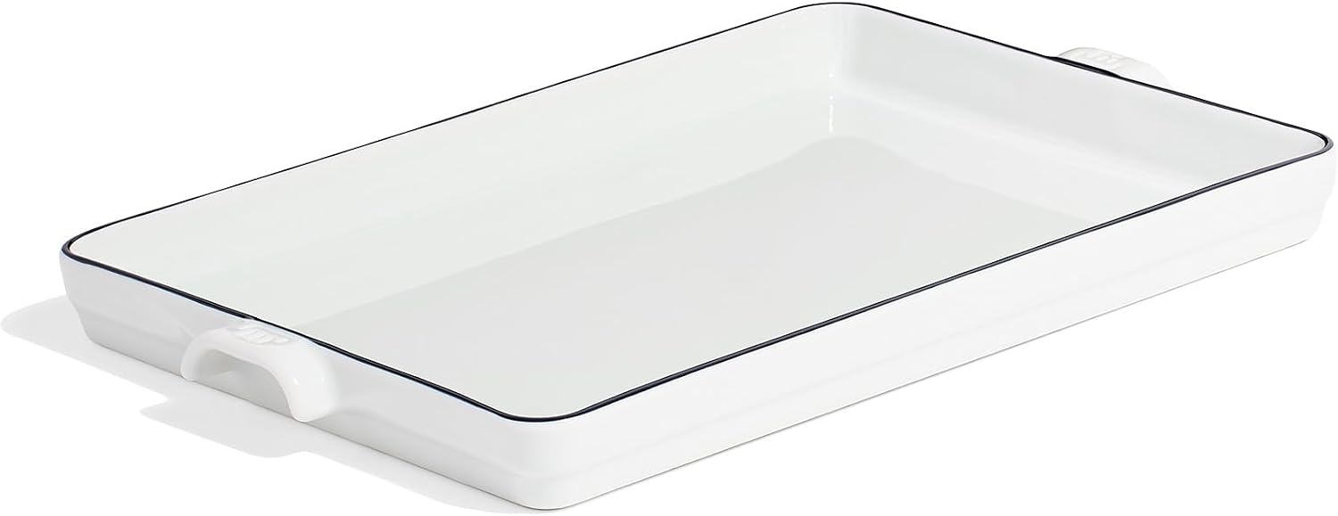 Made In Cookware - Baking Slab - Pure French Porcelain - Professional Cookware - Crafted in France - Navy Rim