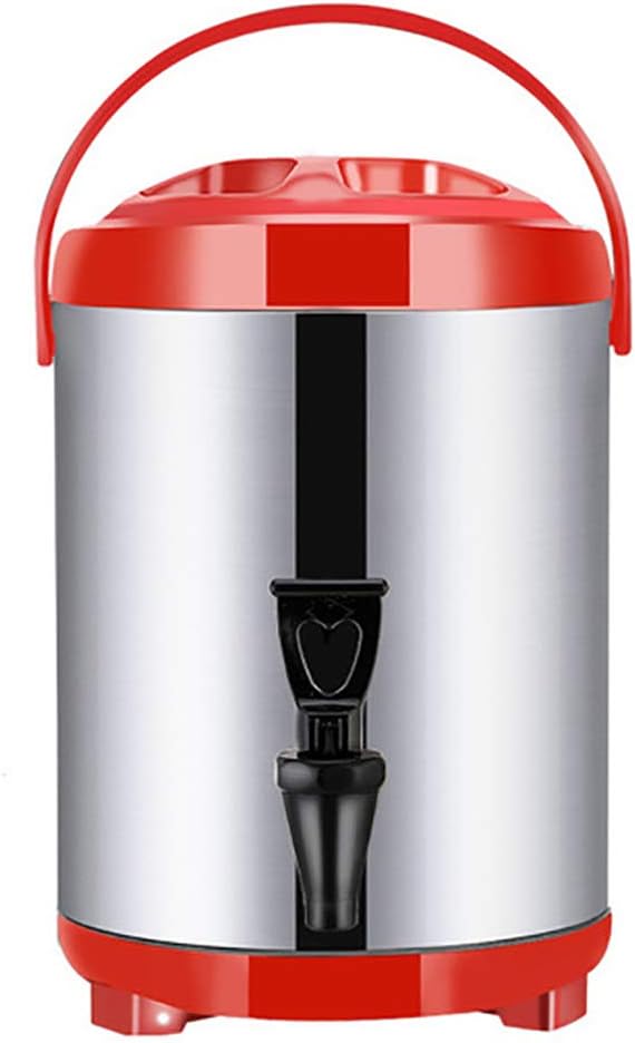 Stainless Steel Catering Boiler, 18L/20L Coffee Hot Water Dispenser-Red and Black, Beverage Commercial Water Dispenser Milk Tea Insulation for Beverage Store Party,Black,20L,Red-18L