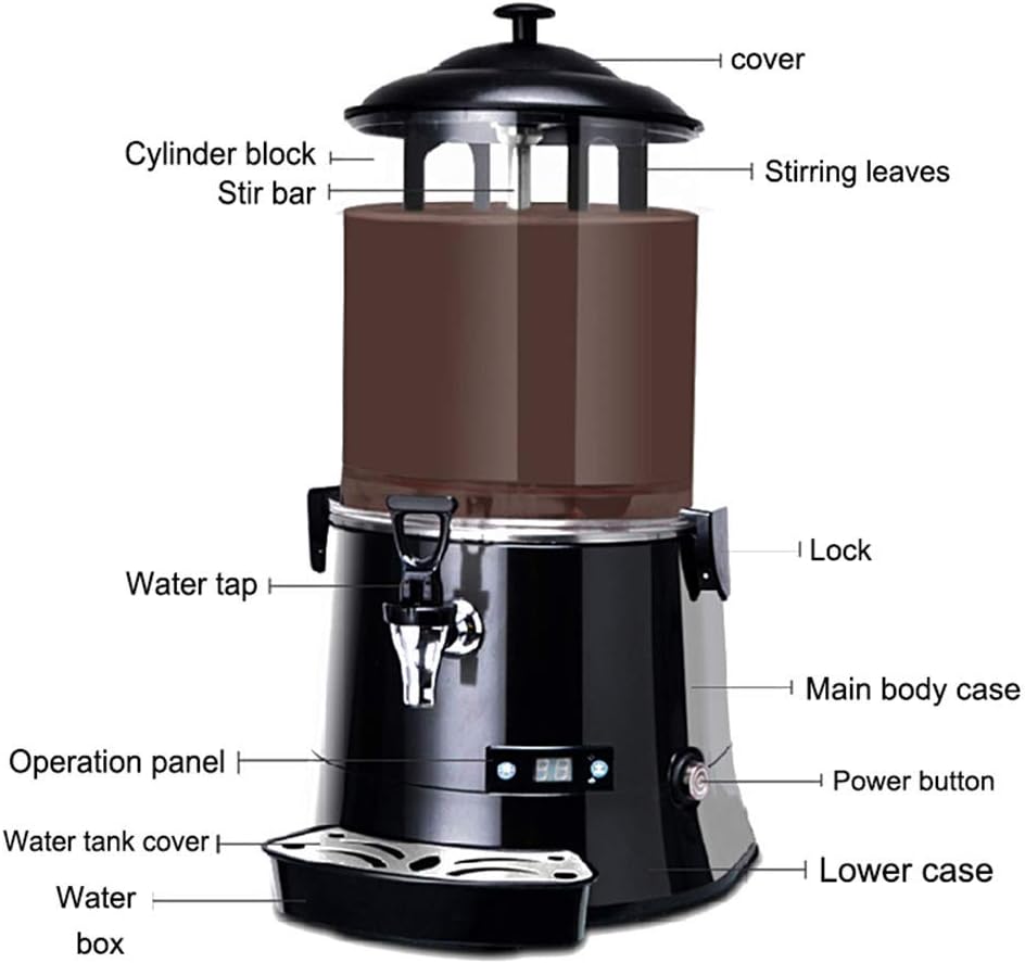 YUCHENGTECH 10L Commercial Hot Chocolate Maker Upgrade Machine Hot Chocolate Dispenser Warmer for heating Chocolate Coffee Milktea CE Certification 100-120V (10L)
