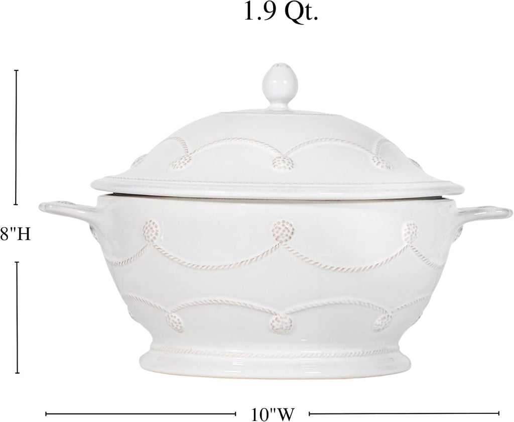 Juliska Berry & Thread Casserole with Lid - Whitewash