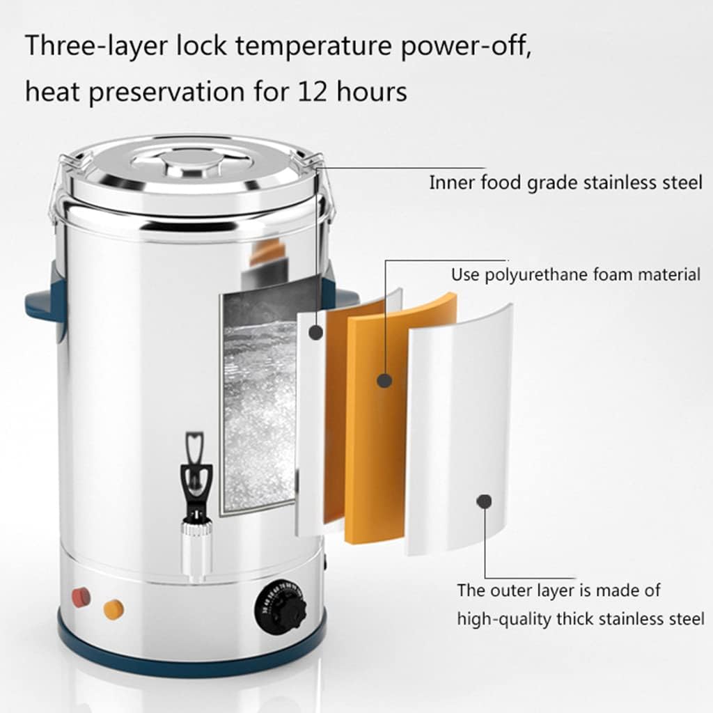 Instant Hot Water Urn, Commercial Electric Tea Urn with Tap, Insulated Cateurn for Home Brewing Commercial or Office Use