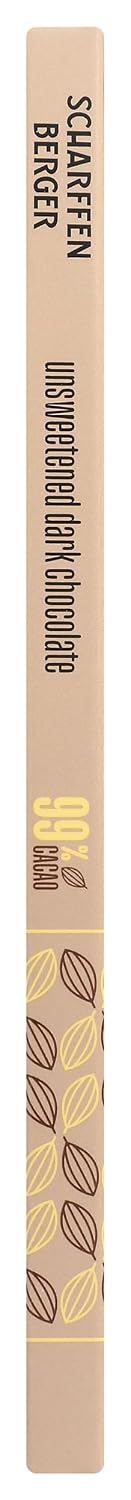 Scharffen Berger Unsweetened Dark Chocolate Baking Portions, 99% Cacao, Kosher, Gluten Free & Non-GMO, 4 Ounce (Pack of 12)