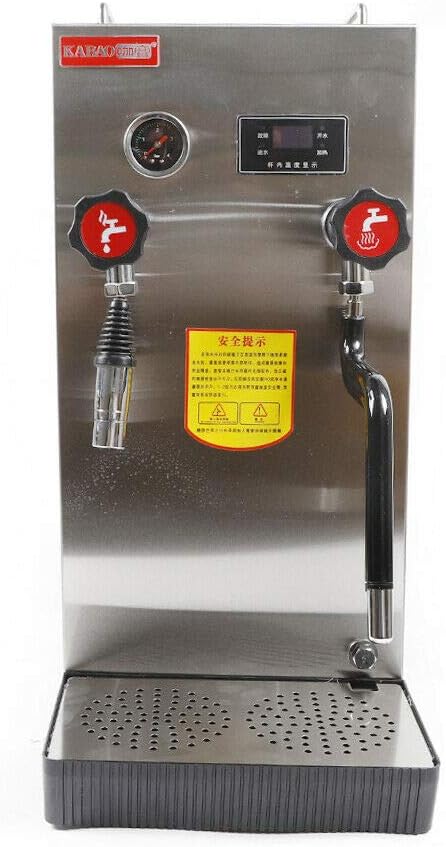 Commercial Milk Frother Machine Multi-purpose Electric Water Boiler Dispenser 2500W 2.1Gal Automatic Boiling Water Frother Commercial Steam Milk Foam Machine for Coffee Shop, Bar, Milk Tea Shop