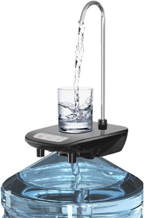 Water Dispenser Water Bottle Pump Long-ing Working Time Electric Drinking for Home Hand Press Water (Color : Black)