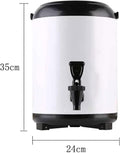 Stainless Steel Hot and Cold Water Dispenser Milk Tea Bucket - Portable Large Capacity Sealed Teapot with Faucet, Suitable for Catering, Office, Hotel, Party(Size:8L,Color:A)