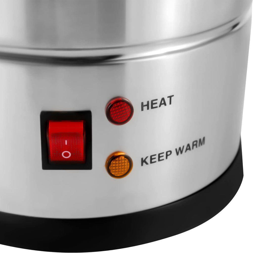 8L Commercial Coffee Urn Stainless Steel Large Coffee Maker with Thermostat, Hot Water Dispenser with Faucet, Percolator Electric Brewer for Office, Party, Wedding, Catering Use