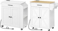 HOOBRO Kitchen Island and Rolling Kitchen Cart with Power Outlet Bundle, Storage Island with Spice Rack and Drawer, for Home WT82UZD01G1-WN88UZD01