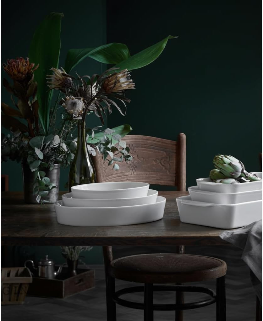 Pillivuyt Porcelain 3-1/2-Quart, 14-1/2-by-10-1/2-by-2-1/8-Inch Deep Oval Baker