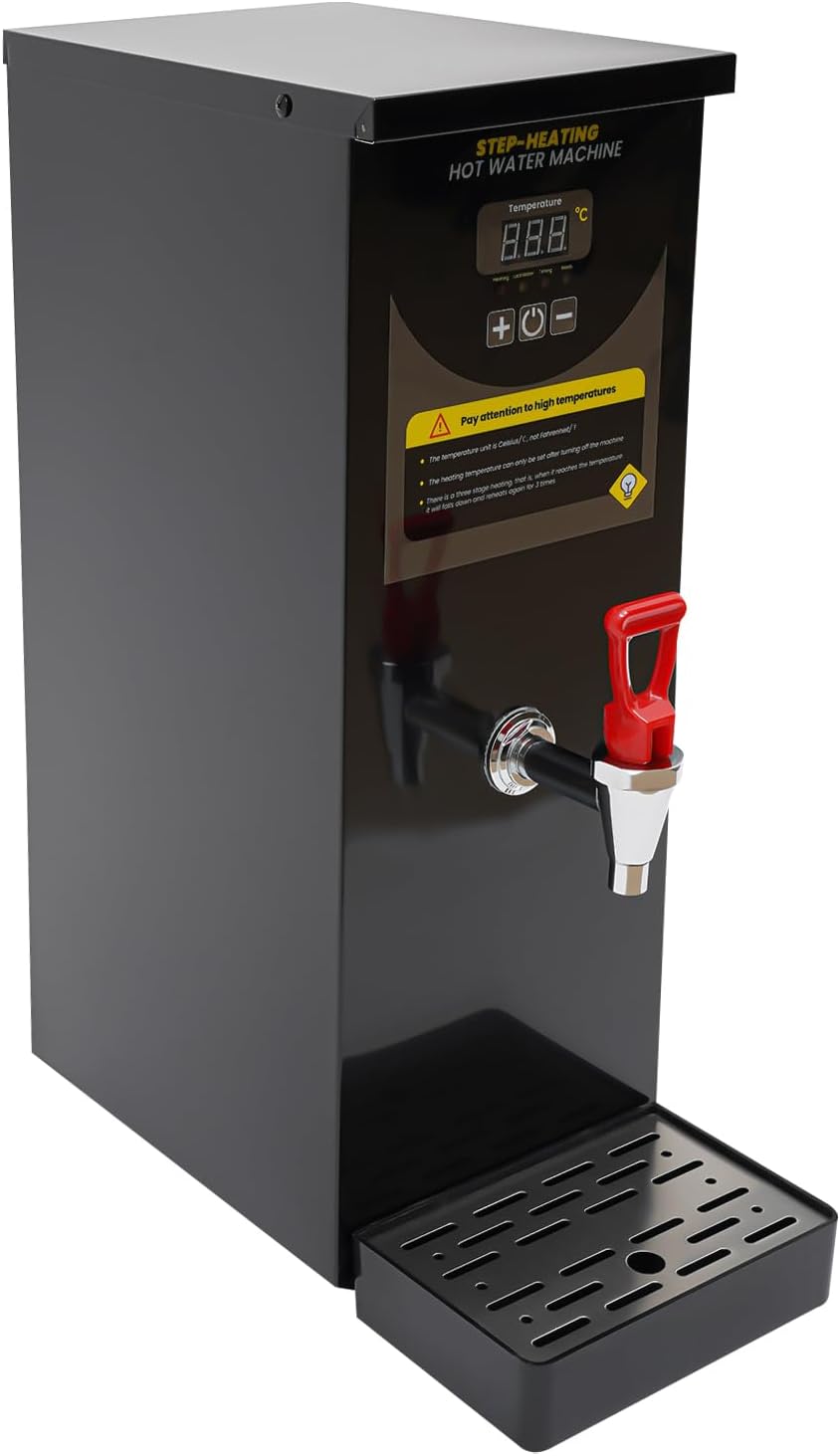 Electric Water Boiler, 8L Commercial Hot Water Dispenser, Stainless Steel Liner, LCD Display, Commercial Water Boiling Machine for Espresso Coffee Tea Coffee Shop Dessert Shop Hotel Milk, (8L/Black)