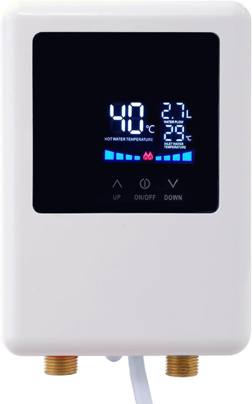 Electric Instant Hot Water Heater Shower Electric Tankless Shower Hot Water Faucet Kitchen Bathroom Instantaneous Water Heater Tap Hose Bracket for Bathroom