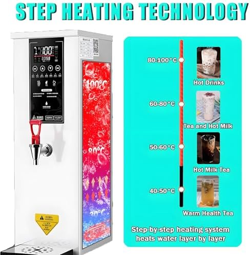 Professional Electric Hot Water Dispenser with LCD Touchscreen, Adjustable 86-212℉ Temperature - Instant Hot Water Machine for Restaurants, Cafes & Offices - Black