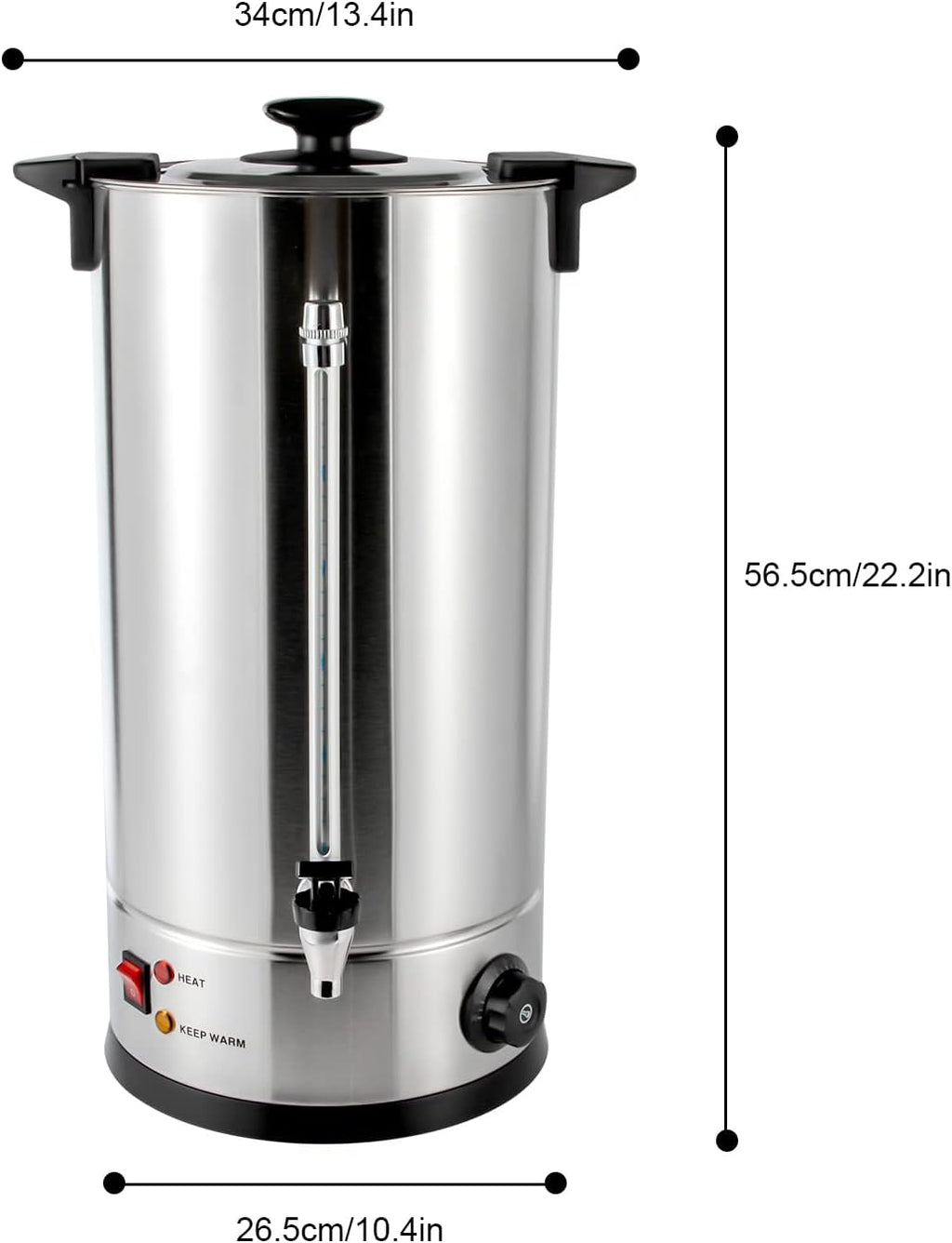 Commercial Coffee Urn Hot Water Urn with Thermostat Control, 1.4KW 25L/6.6Gal Temperature Adjustable(86-230°F) Commercial Coffee Pot Electric Percolator Coffee Pot for Home, Restaurant, Office