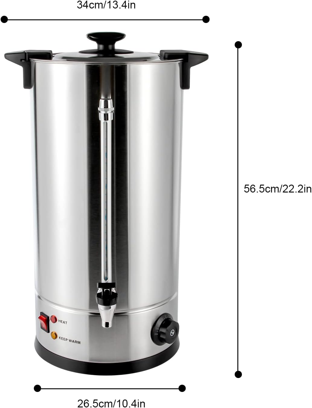 25L Commercial Coffee Maker Stainless Steel Large Coffee Urn with Percolator Electric Hot Water Dispenser for Party Office Wedding