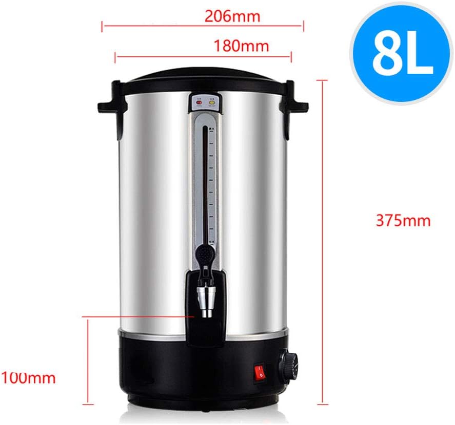 Drink Dispenser Commercial Electric Hot Water Boiler and Warmer Insulated Barrel Double Walled Beverage Dispenser with Spigot for Hot Water Milk Tea Coffee Juice, Home Party Use