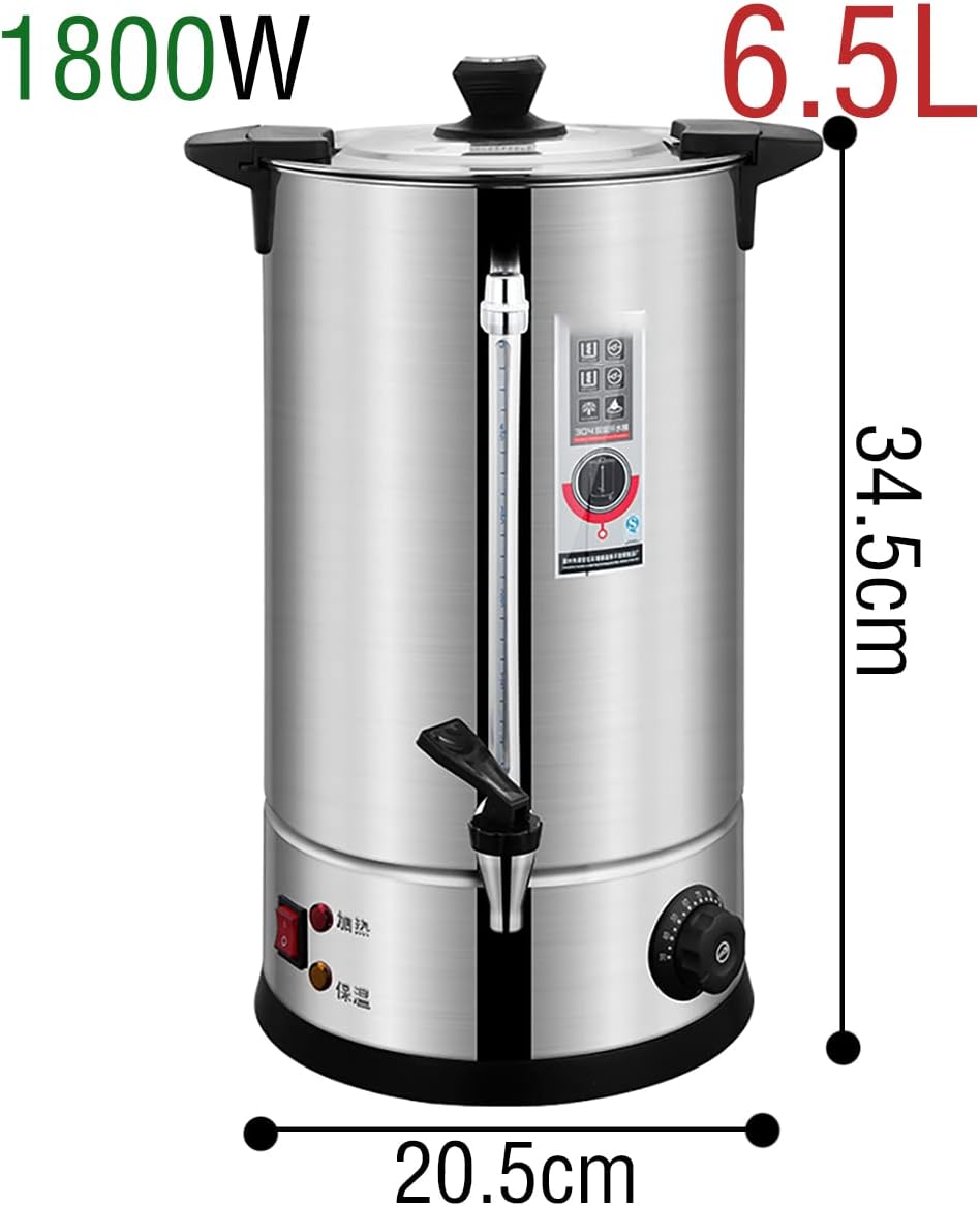 Commercial Catering Boiler, Electric Hot Water Boiler Dispenser, Boiling Water Bucket, 30-110°C Temperature Control Knob, for Brewing/Buffet,6.5L