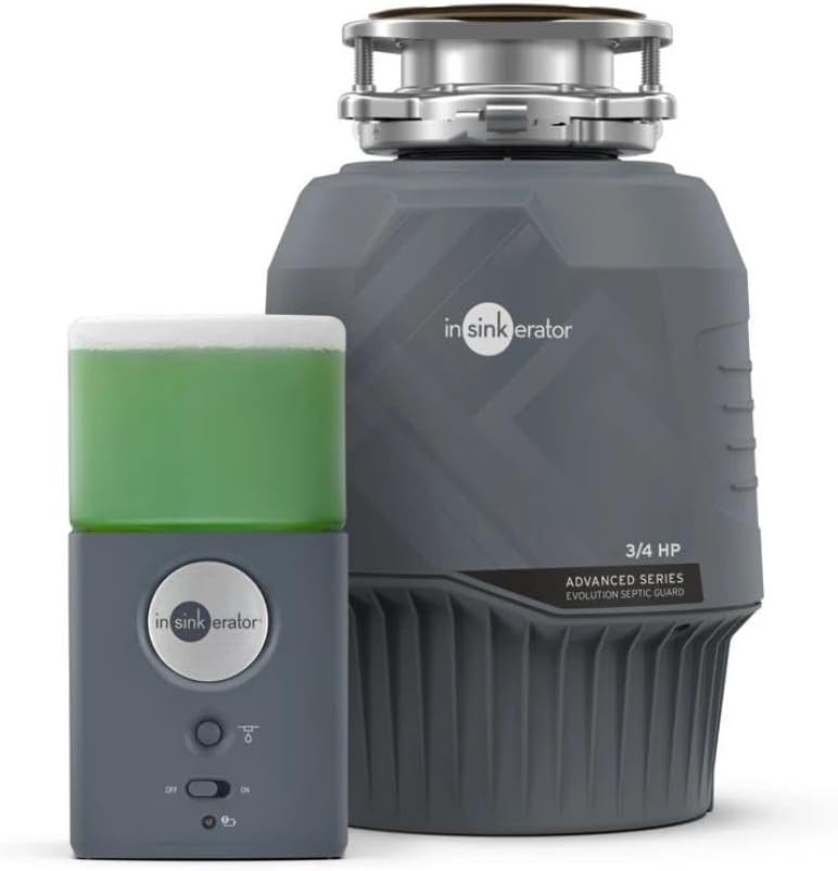 INSINKERATOR Evolution Septic Guard 3/4 HP Garbage Disposal, Advanced Series EZ Connect Continuous Feed Food Waste Disposer and INSINKERATOR BOOST System with Septic Guard
