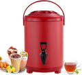 6L 8L 10L 12L Urn Boiler Hot and Cold Water Dispenser Stainless Steel Tea Hot Water Bottle with Faucet Portable Handle Large Capacity Sealing for Catering Office Hotels Party (Color : Red, Size : 6L