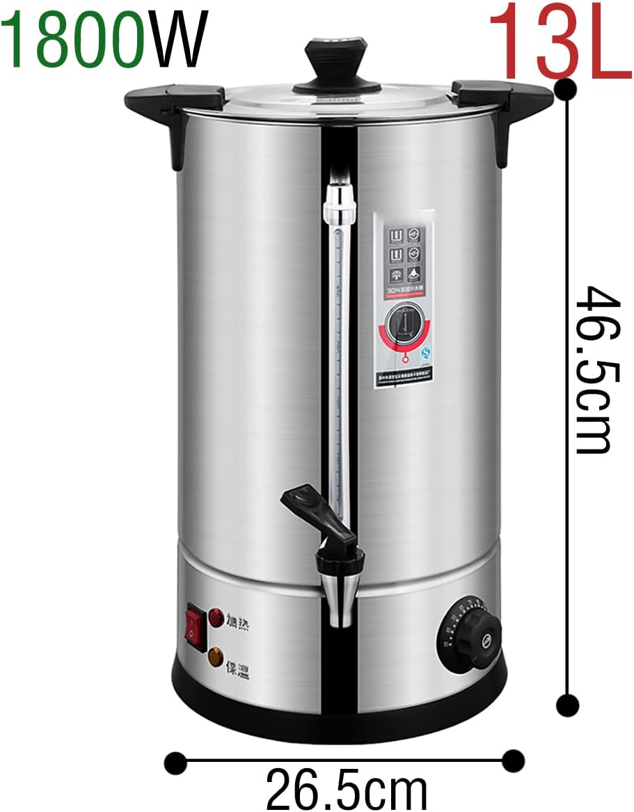 Commercial Catering Boiler, Electric Hot Water Boiler Dispenser, Boiling Water Bucket, 30-110°C Temperature Control Knob, for Brewing/Buffet,13L