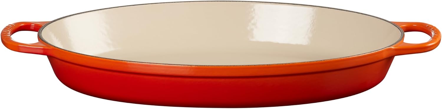 Le Creuset Enamel Cast Iron Signature Oval Baker, 3 qt., Flame