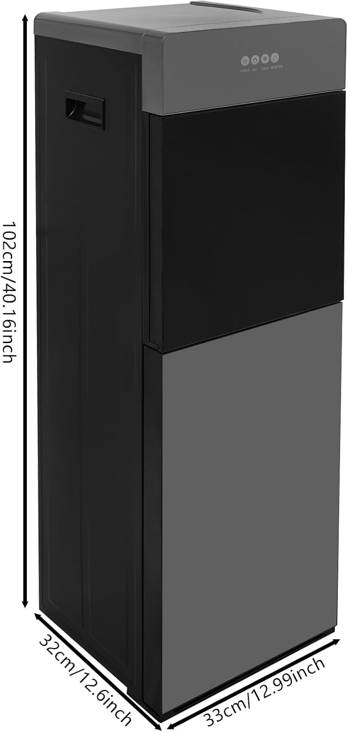 Bottom Loading Water Cooler Dispenser, 500W Hot and Cold Water Cooler with 3 Temperature Settings - Hot Cold & Room for Max.5Gal Bottles, Office Drinking Machine, Home Use YJSTD-51 Gray