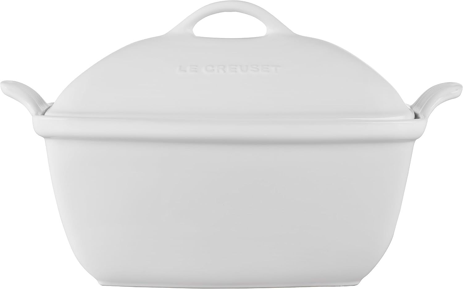 Le Creuset Heritage Stoneware Deep Baker with Lid, 4.5 qt., White