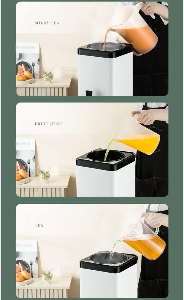 Double-Layer Insulation Barrel, 304 Stainless Steel Hot Water Tea Urn With Faucet, Square Beverage Dispenser For Parties Offices Hotels, 6L-12L (Size : 8L)