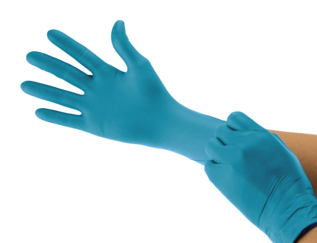 Cranberry USA Cranberry Luxe Nitrile Exam Gloves, Case of 3000, Medium, Azure Blue, Lanolin & Vitamin E, 2.5 Mil