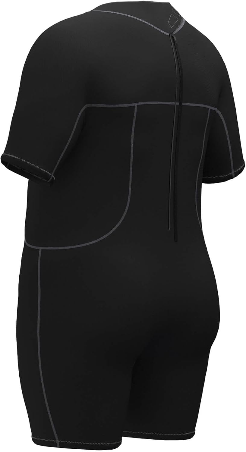Hevto Plus Size Wetsuit Men Women 3/2mm Neoprene Full Shorty Wet Suit Back Zip Swimming Keep Warm in Cold Water