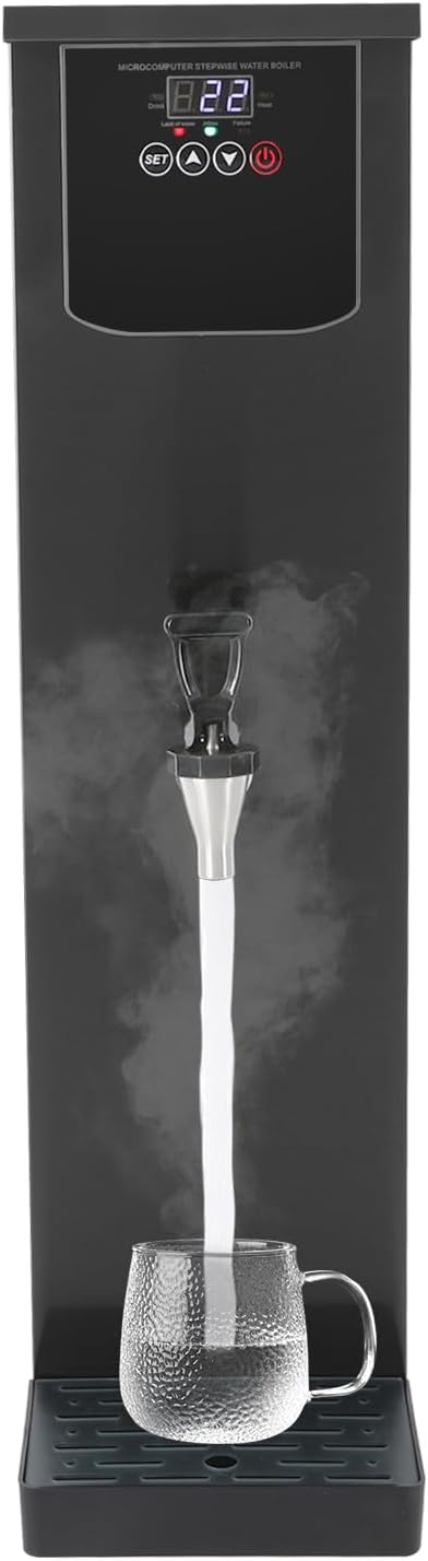Step-Heating Commercial Hot Water Dispenser, 30L /7.93Gal Hot Water Boiler Dispenser Electric Water Pot Boiler Commercial Boiling Water Machine for Tea Coffee Shop Dessert Shop Hotel (Black)