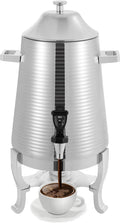 3.43Gal/13L Hot Water Urn, Stainless Steel Commercial Coffee Urn, Electric Hot Water Dispenser for Tea Milk, Industrial Coffee Maker with Stand and Spigot for Parties Catering (Silver)